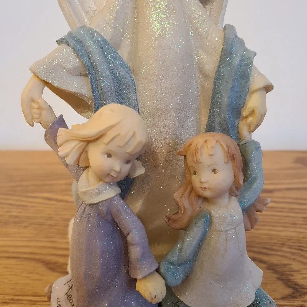 Karen Hahn Angel With Kids Figurine Foundations by Karen Hahn Enesco Group VTG